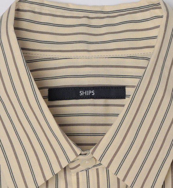 SHIPS「SHIPS: ストライプ ブロード レギュラーカラー ショートスリーブ オーバー シャツ」|シャツ・ブラウス|