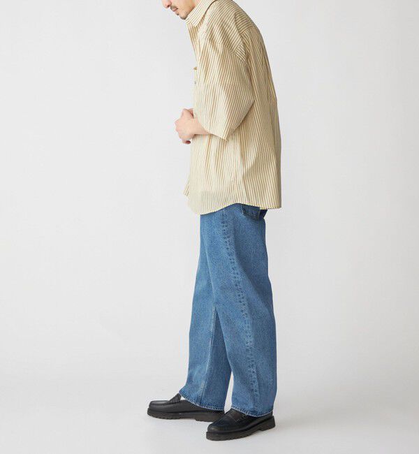 SHIPS「SHIPS: ストライプ ブロード レギュラーカラー ショートスリーブ オーバー シャツ」|シャツ・ブラウス|