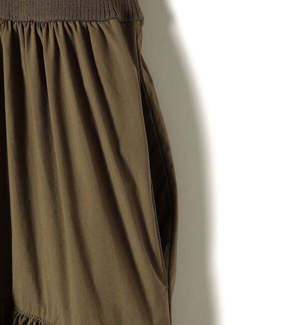 SHIPS for women「〈手洗い可能〉コットン リブ ノースリーブ &times; 布帛 スカート ワンピース」|ワンピース|