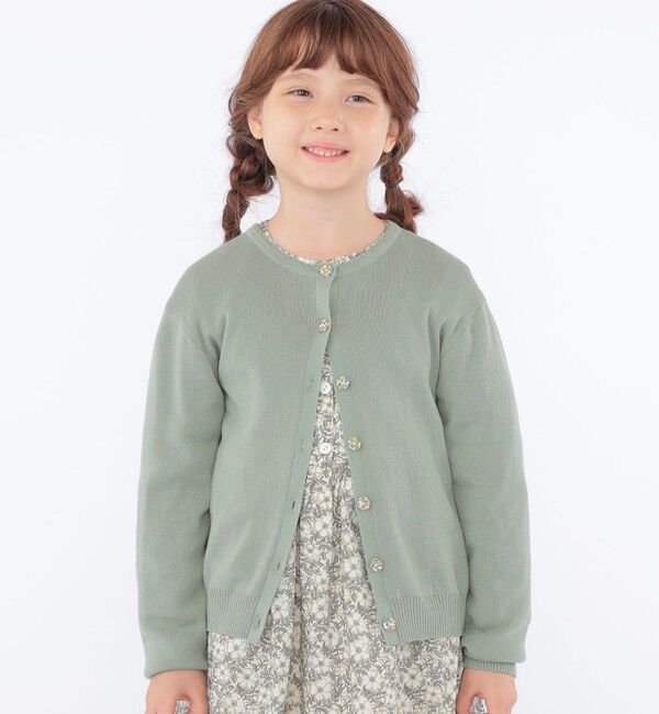 SHIPS KIDS「SHIPS KIDS:100～130cm / リバティ カーディガン」|カーディガン|ライトグリーン