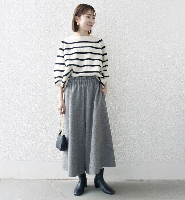 SHIPS any「SHIPS any:〈洗濯機可能〉ウールライク ギャザー キュロット パンツ」|キュロット|