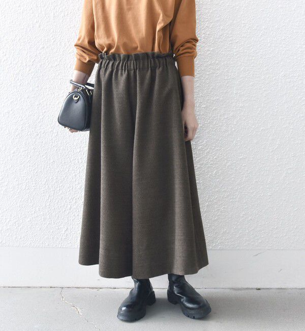 SHIPS any「SHIPS any:〈洗濯機可能〉ウールライク ギャザー キュロット パンツ」|キュロット|