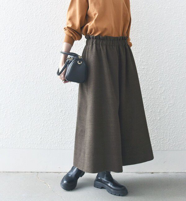 SHIPS any「SHIPS any:〈洗濯機可能〉ウールライク ギャザー キュロット パンツ」|キュロット|