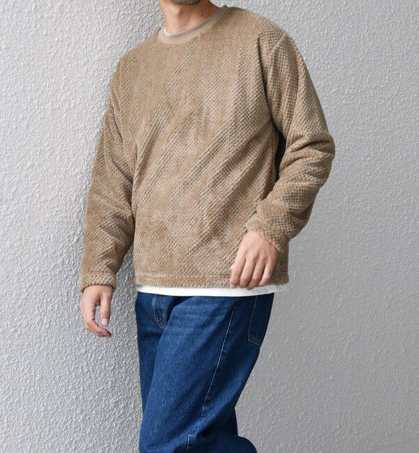 SHIPS any「【WEB限定】SHIPS any: パイナップル フリース フェイクレイヤード プルオーバー◇」|プルオーバー|ベージュ