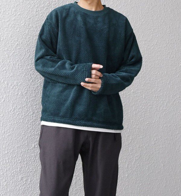 SHIPS any「【WEB限定】SHIPS any: パイナップル フリース フェイクレイヤード プルオーバー◇」|プルオーバー|グリーン