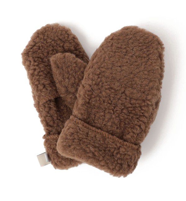 SHIPS any「【SHIPS any別注】Mouflon Mouflon: ストラップ付き ボア ミトン」|手袋|キャメル