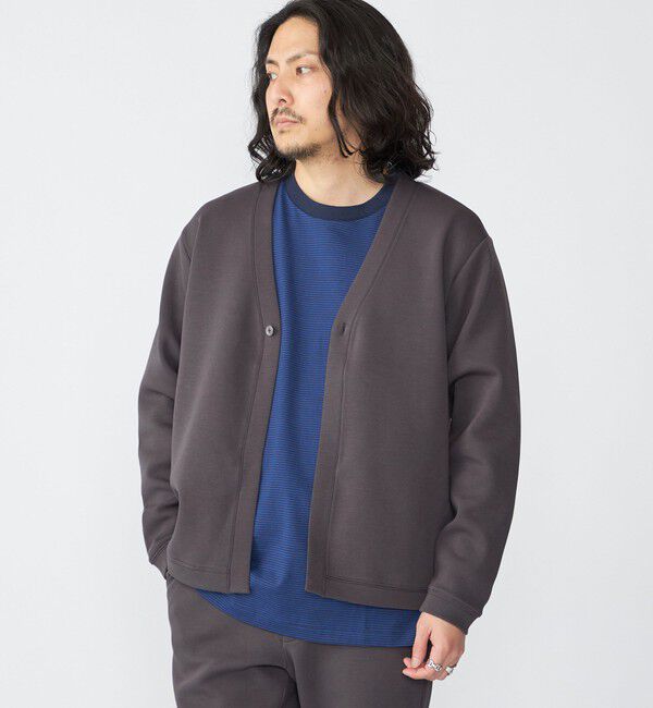 SHIPS「【WEB限定】SHIPS: ガスコットン ダブルニット 1ボタン カーディガン (セットアップ対応)」|カーディガン|