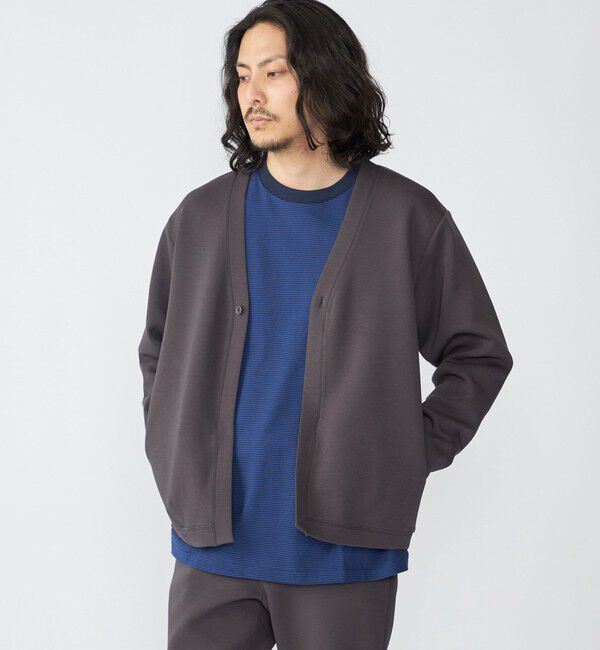 SHIPS「【WEB限定】SHIPS: ガスコットン ダブルニット 1ボタン カーディガン (セットアップ対応)」|カーディガン|