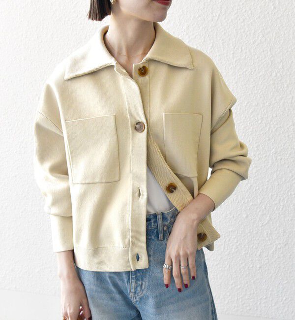 SHIPS any「SHIPS any:〈手洗い可能〉コンパクト ニット ジャケット カーディガン」|カーディガン|