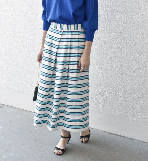 SHIPS any「SHIPS any:キャンバス ボーダー Aライン スカート」|スカート|