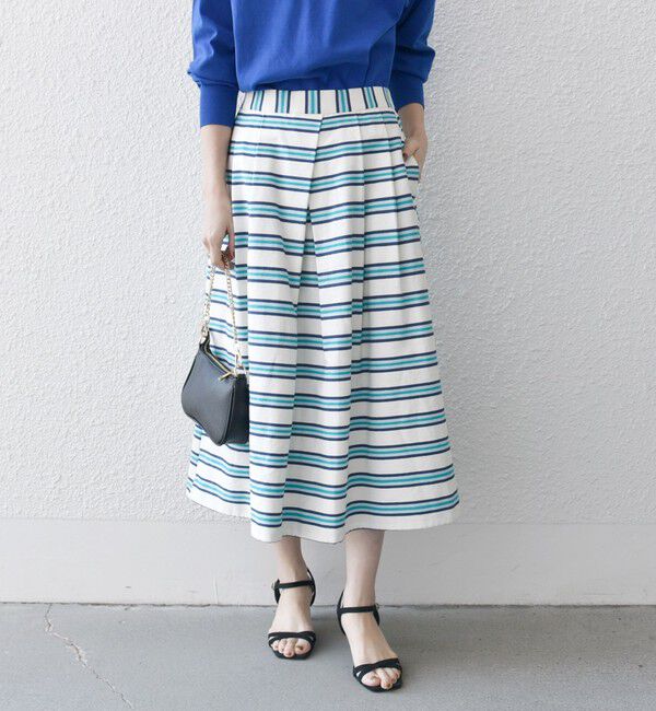 SHIPS any「SHIPS any:キャンバス ボーダー Aライン スカート」|スカート|