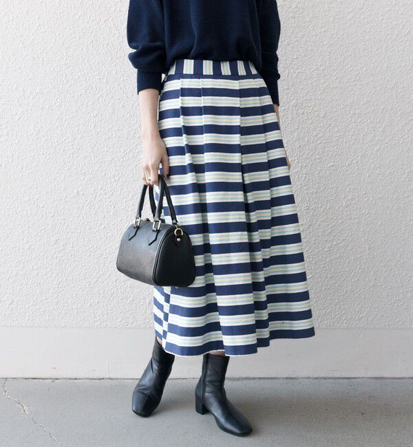 SHIPS any「SHIPS any:キャンバス ボーダー Aライン スカート」|スカート|