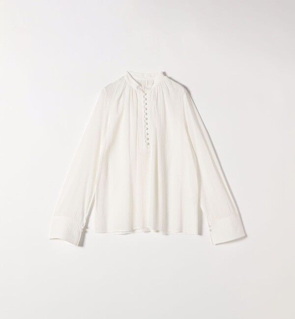 SHIPS any「SHIPS any:〈洗濯機可能〉シアー ボイル ボタン マオカラー シャツ」|シャツ・ブラウス|