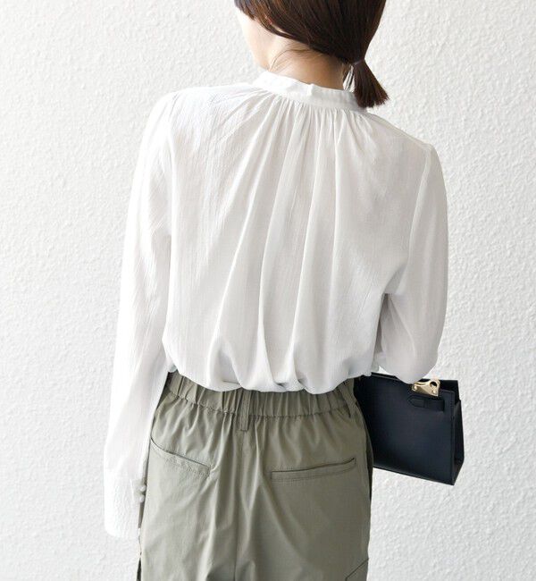 SHIPS any「SHIPS any:〈洗濯機可能〉シアー ボイル ボタン マオカラー シャツ」|シャツ・ブラウス|