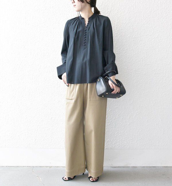 SHIPS any「SHIPS any:〈洗濯機可能〉シアー ボイル ボタン マオカラー シャツ」|シャツ・ブラウス|