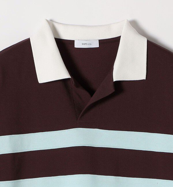 SHIPS any「SHIPS any:〈洗濯機可能〉カノコ ワイドボーダー ポロシャツ ワンピース」|ワンピース|