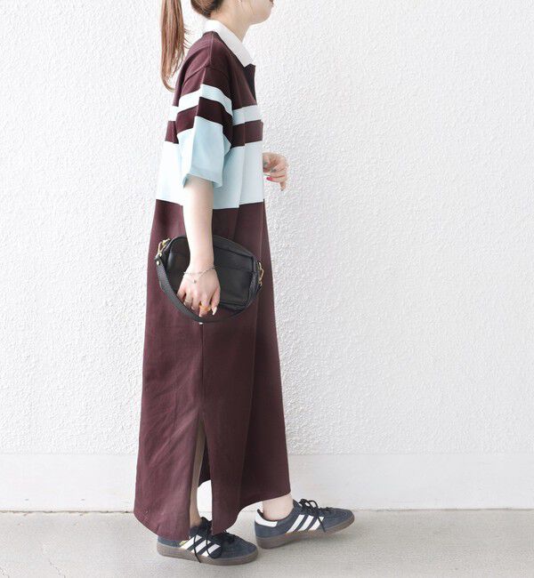 SHIPS any「SHIPS any:〈洗濯機可能〉カノコ ワイドボーダー ポロシャツ ワンピース」|ワンピース|