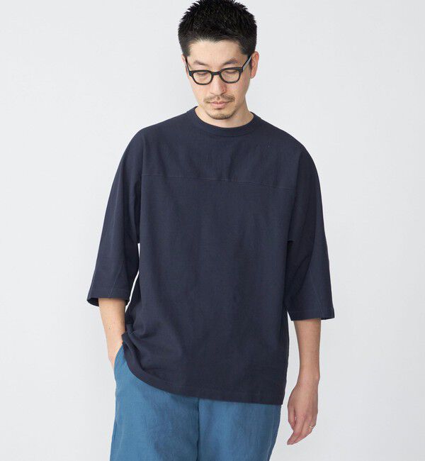 SHIPS「SHIPS: フットボール Tシャツ（6分丈）」|Tシャツ・カットソー|