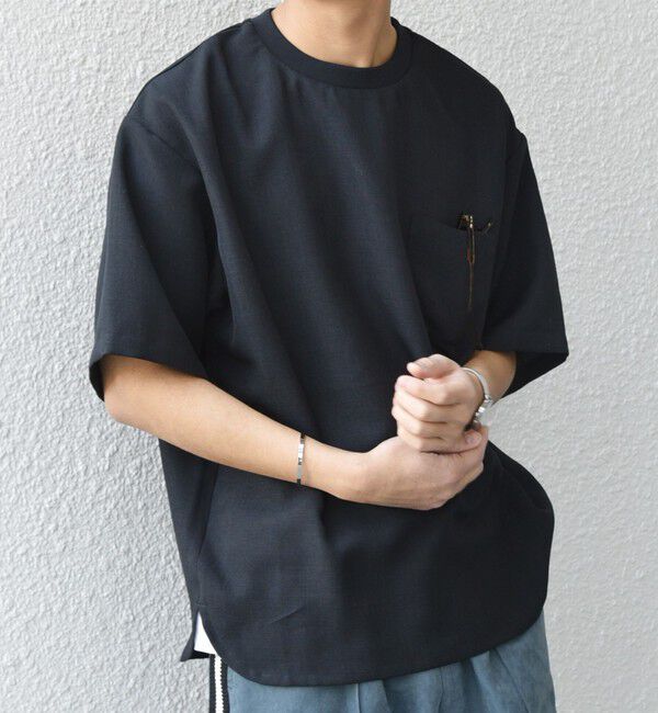 SHIPS any「SHIPS any:〈洗濯機可能〉ラウンド フェイク レイヤード Tシャツ(セットアップ対応) 25SS◇」|Tシャツ・カットソー|ダークグレー