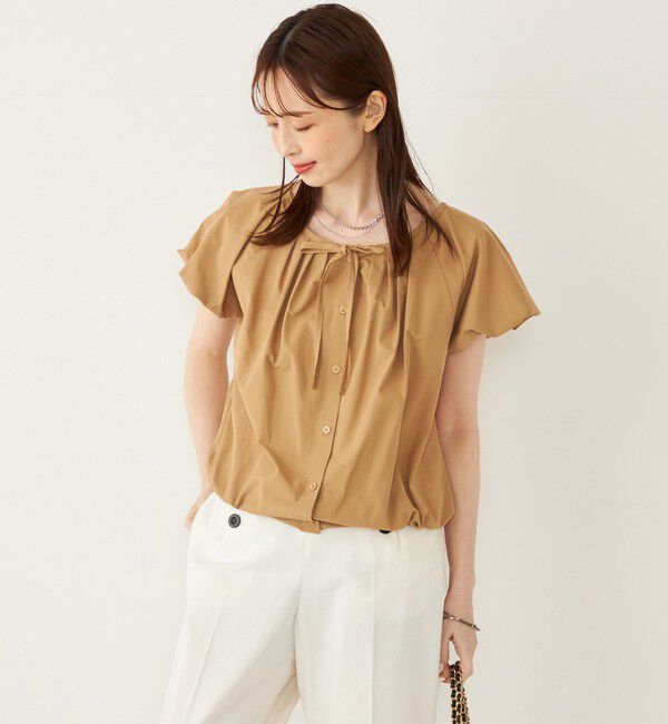 SHIPS Colors 「SHIPS Colors:〈洗濯機可能〉バルーンスリーブ ブラウス」|シャツ・ブラウス|ベージュ