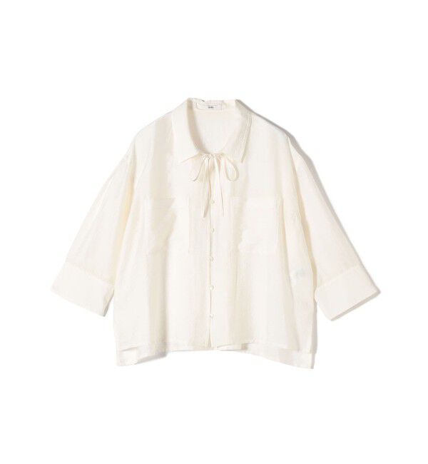 SHIPS for women「〈手洗い可能〉シアー シルク混 オープンカラー シャツ」|シャツ・ブラウス|