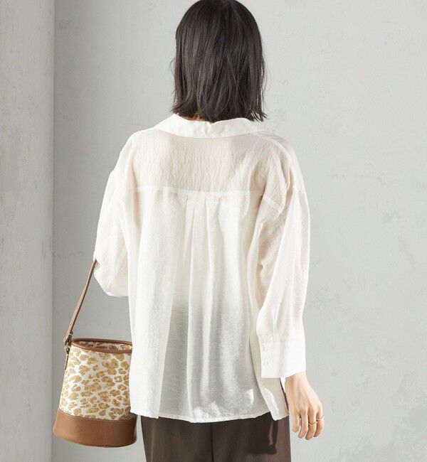 SHIPS for women「〈手洗い可能〉シアー シルク混 オープンカラー シャツ」|シャツ・ブラウス|
