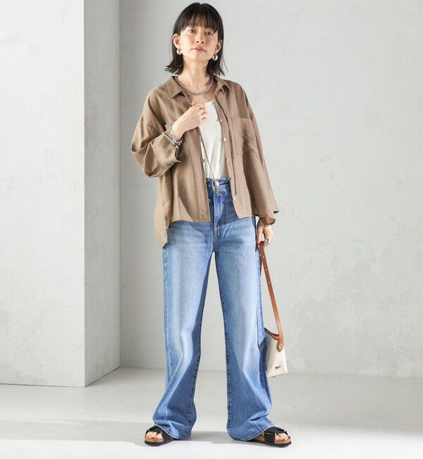 SHIPS for women「〈手洗い可能〉シアー シルク混 オープンカラー シャツ」|シャツ・ブラウス|