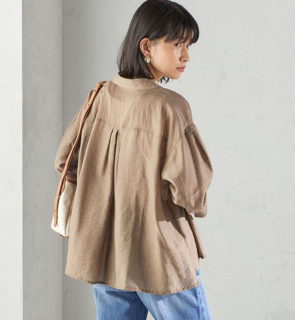 SHIPS for women「〈手洗い可能〉シアー シルク混 オープンカラー シャツ」|シャツ・ブラウス|