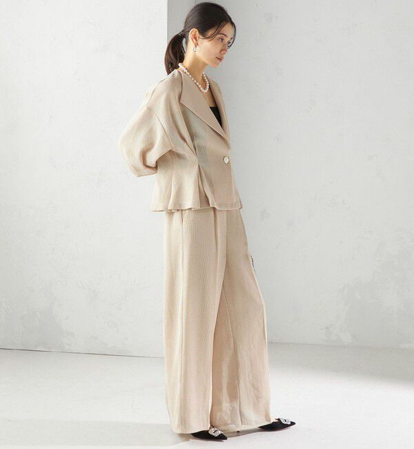 SHIPS for women「troisiemeCHACO:〈洗濯機可能〉メッシュ 半袖 ジャケット」|テーラードジャケット|