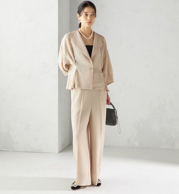 SHIPS for women「troisiemeCHACO:〈洗濯機可能〉メッシュ 半袖 ジャケット」|テーラードジャケット|