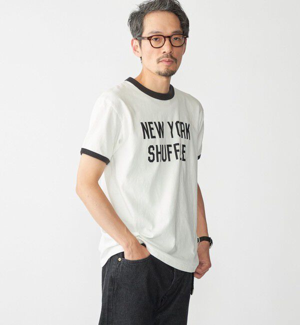 SHIPS「【SHIPS別注】THE DAY ON THE BEACH: プリント リンガー Tシャツ」|Tシャツ・カットソー|