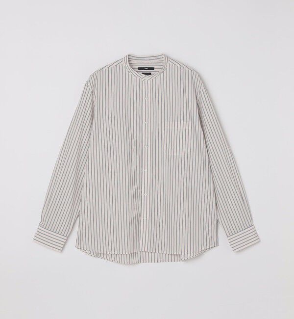 SHIPS「SHIPS: 100S バンドカラー ストライプ シャツ」|シャツ・ブラウス|