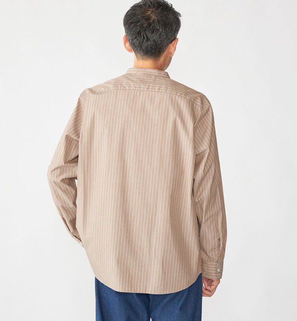 SHIPS「SHIPS: 100S バンドカラー ストライプ シャツ」|シャツ・ブラウス|