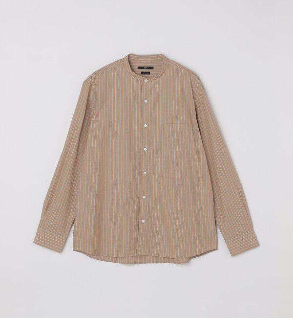 SHIPS「SHIPS: 100S バンドカラー ストライプ シャツ」|シャツ・ブラウス|