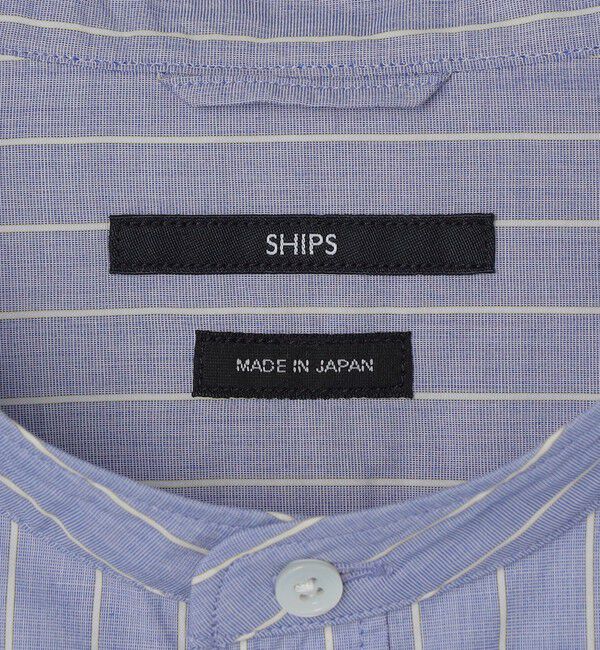 SHIPS「SHIPS: 100S バンドカラー ストライプ シャツ」|シャツ・ブラウス|