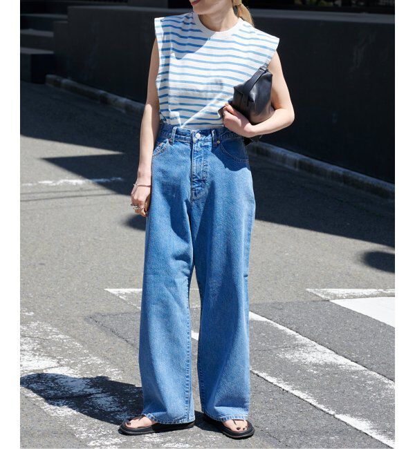 OUTDOOR PRODUCTS Usual Things「追加3 ULTライトデニムハイライズルーズ5PKT」|デニム|