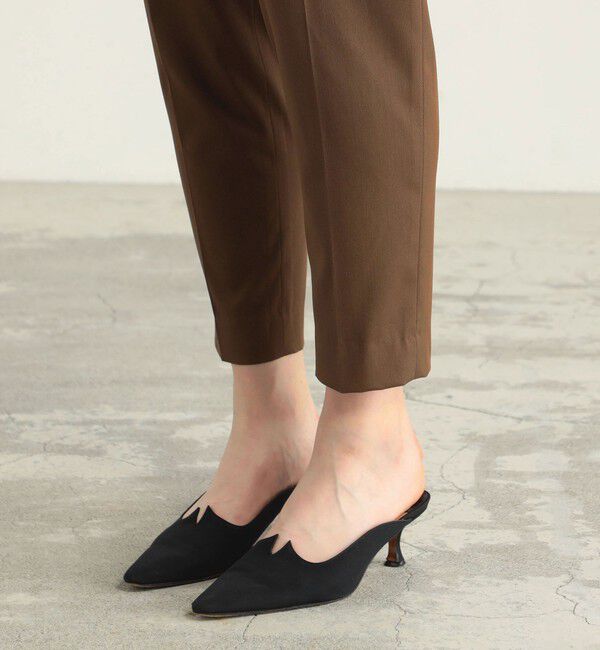 BACCA「ウールポリエステルツイル ウエストタックスリムパンツ」|スラックス|