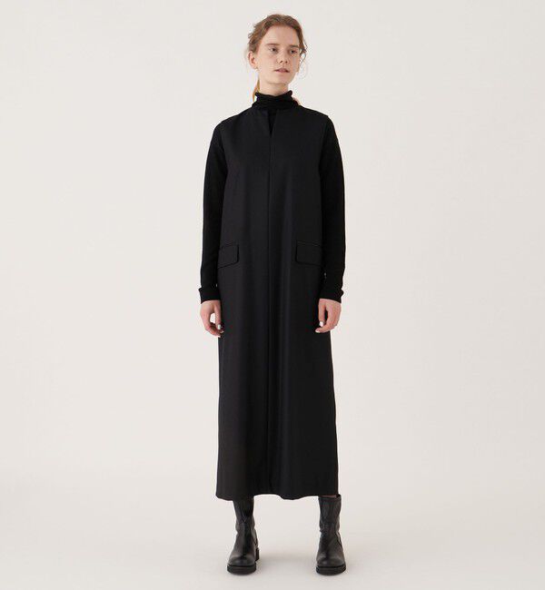 GALERIE VIE ライトフラノストレッチクルーネックワンピース　ジャンスカ ライトフラノストレッチクルーネックワンピース（GALERIE VIE