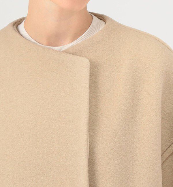 Ballsey「ウールナイロンベロア コクーンコート」|ノーカラーコート|