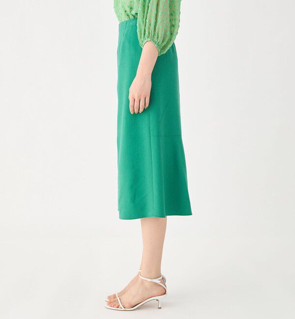 Ballsey「リネンレーヨンストレッチ バックペプラムスカート」|フレア|