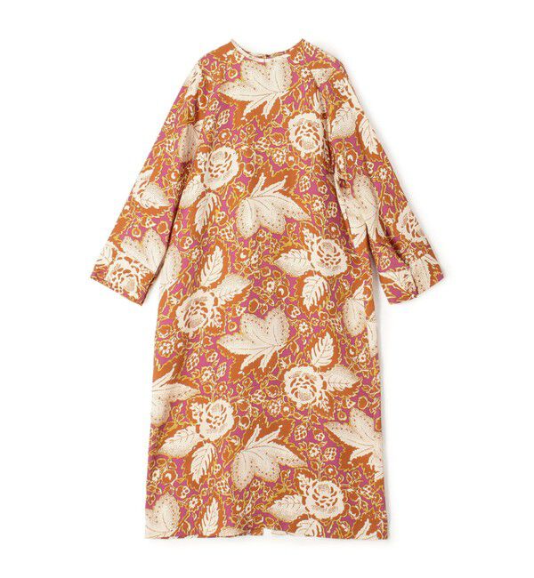 SOULEIADO「レーヨンプリント クルーネックワンピース」|ワンピース|34 ピンク系