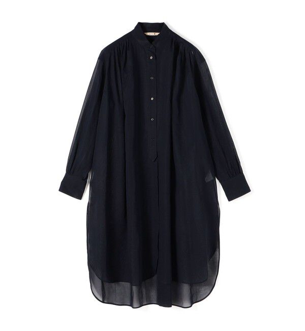 BACCA「コットンボイル ボリュームシャツドレス」|ワンピース|69 ネイビー