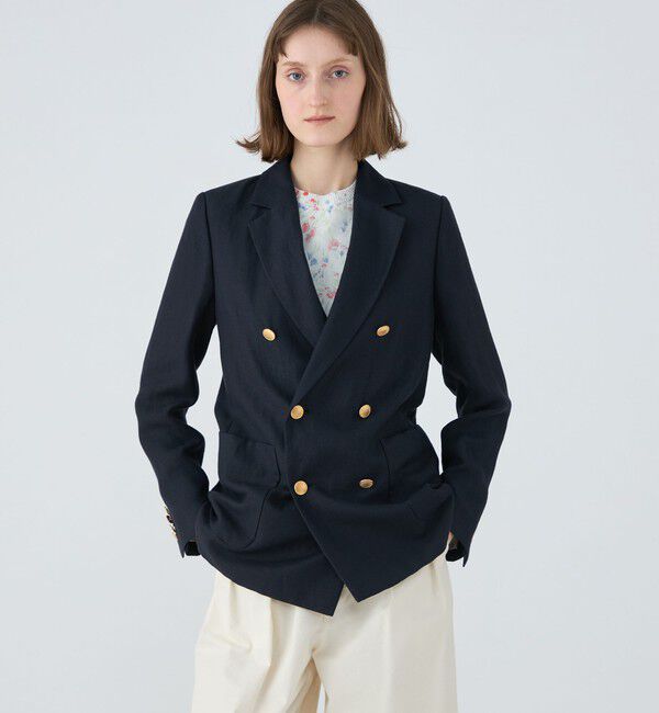 MACPHEE「リネンレーヨンツイル ダブルブレストブレザー」|テーラードジャケット|