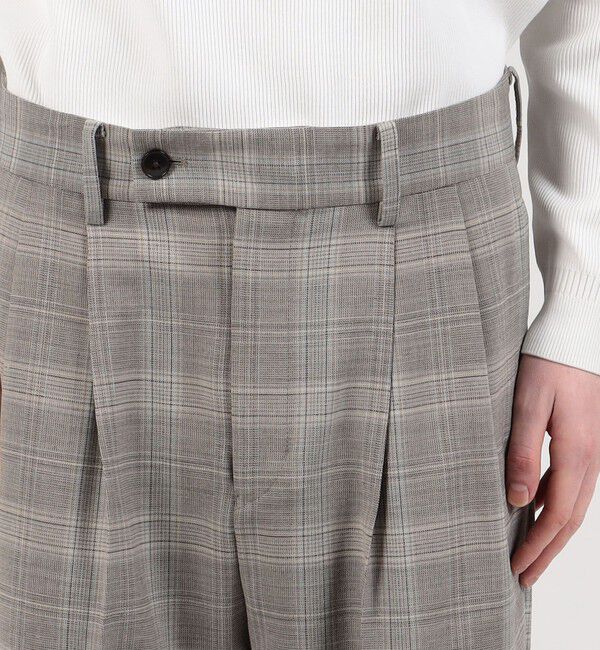 TOMORROWLAND MENS「ポリエステルウールツイル 2プリーツストレートパンツ」|スラックス|