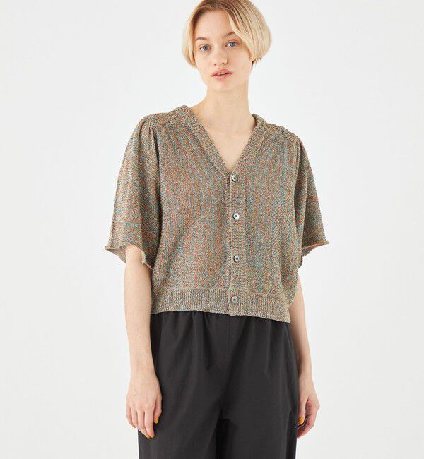 MACPHEE「ルレックスミックス Vネックカーディガン」|カーディガン|