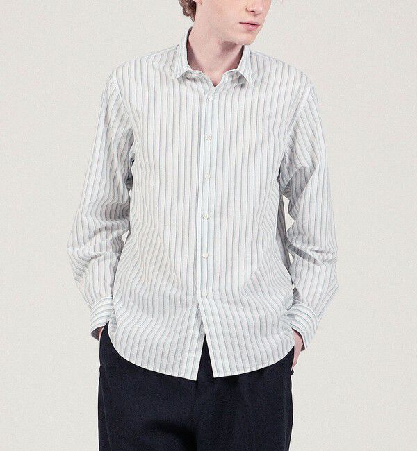 TOMORROWLAND MENS「コットンシアサッカー セミワイドカラーシャツ」|シャツ・ブラウス|