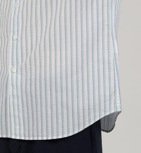 TOMORROWLAND MENS「コットンシアサッカー セミワイドカラーシャツ」|シャツ・ブラウス|