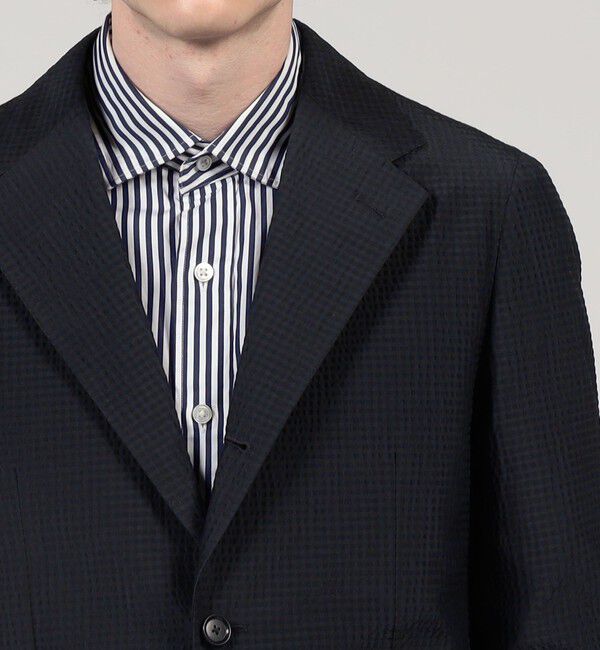 TOMORROWLAND MENS「シルクコットンシアサッカー シングルブレステッド3Bジャケット」|テーラードジャケット|