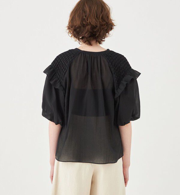 Ballsey「コットンクレープ パフスリーブブラウス」|シャツ・ブラウス|