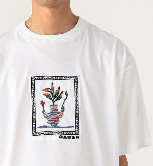 CABaN「CABaN スビンコットン アフリカンエンブロイダリーＴシャツ」|Tシャツ・カットソー|